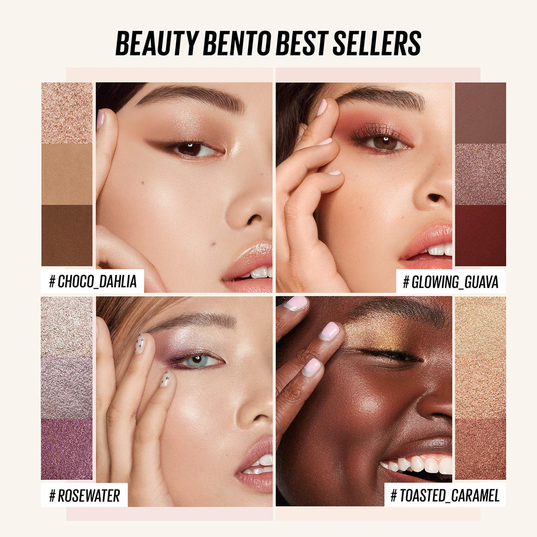 Beauty Bento Collection - Bouncy Eyeshadow Trio | Plum Rosy Tones, Travel Size, 01 Rosewater, 2019 Allure Best of Beauty Award, 0.03 Oz
