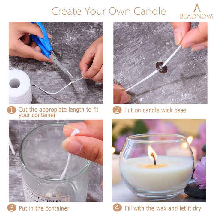 Candle Wick 400 ft Braided Cotton Candle Wick Core Braided Wick for Candle Making and Candle DIY (122m/134yard/400 Foot)