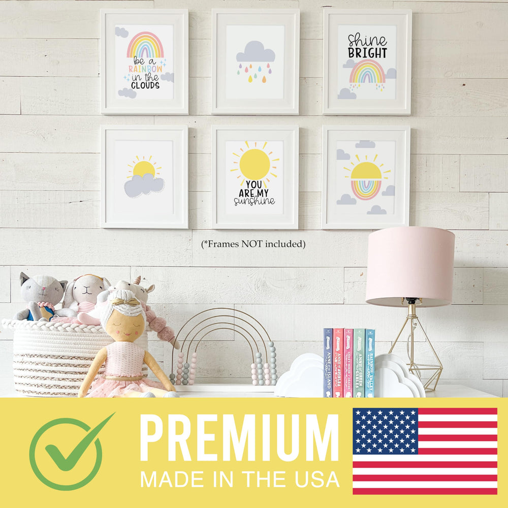 6 Reversible 8x10 Pastel Rainbow Decor for Girls Bedroom, Nursery Decor, Rainbow Party Decorations Rainbow Wall Decor For Bathroom Wall Art Prints, Rainbow Decorations For Bedroom
