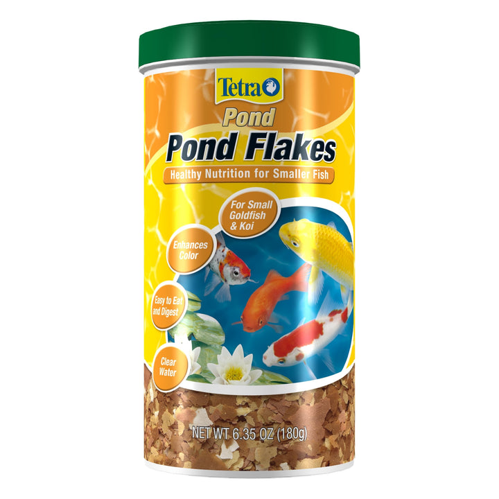 Pond Pond Flakes, Complete Nutrition for Smaller Pond Fish, Fish Food for Goldfish and Koi Fish, 6.35 Ounces
