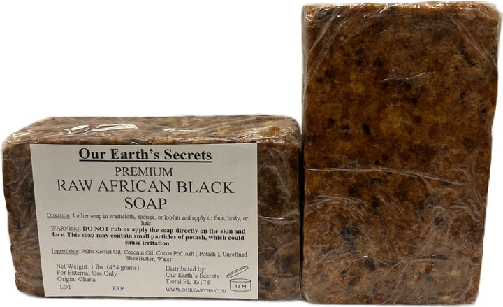Our Earth&#39;s Secrets Raw African Black Soap, 1 lb.