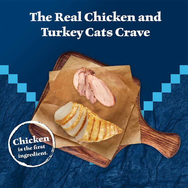 Wilderness Wild Delights Meaty Morsels Wet Cat Food, High-Protein &amp; Grain-Free, Made with Natural Ingredients, Chicken &amp; Turkey Recipe in Tasty Gravy, 3-oz. Cans (24 Count)