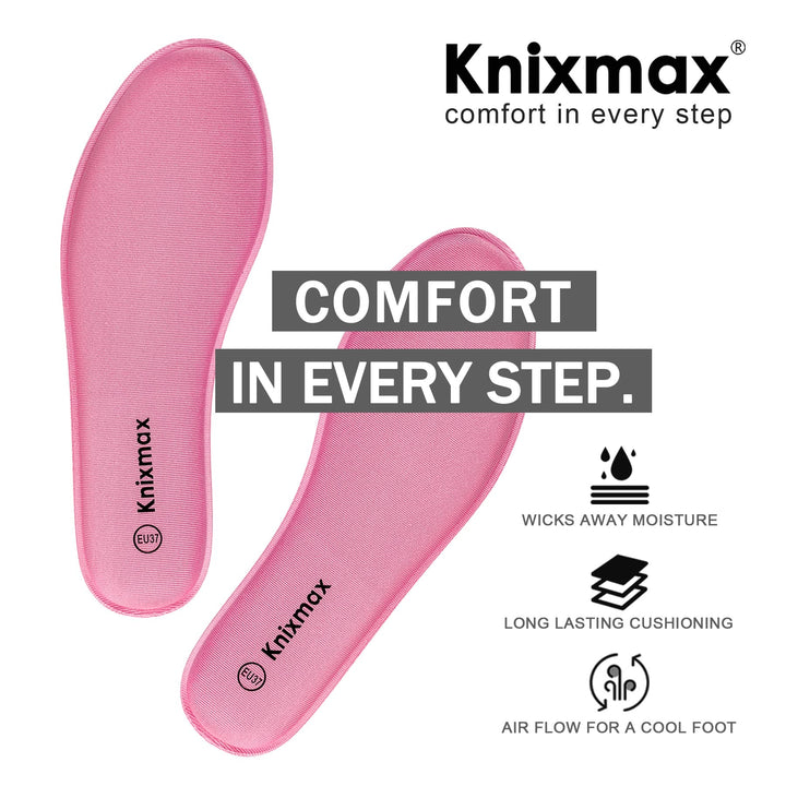 Knixmax Memory Foam Insoles for Women Men, Super Soft S