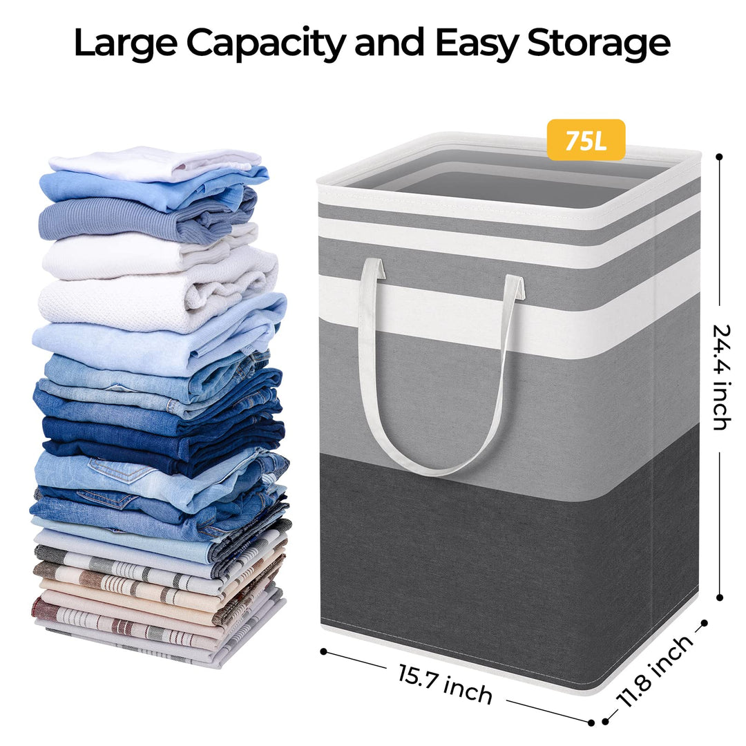 HomeHacks 1-Pack Large Laundry Basket,Waterproof, Frees