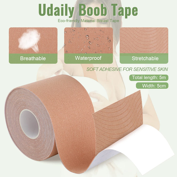 Udaily Kinesiology Tape Precut (3 Rolls Pack), Elastic 