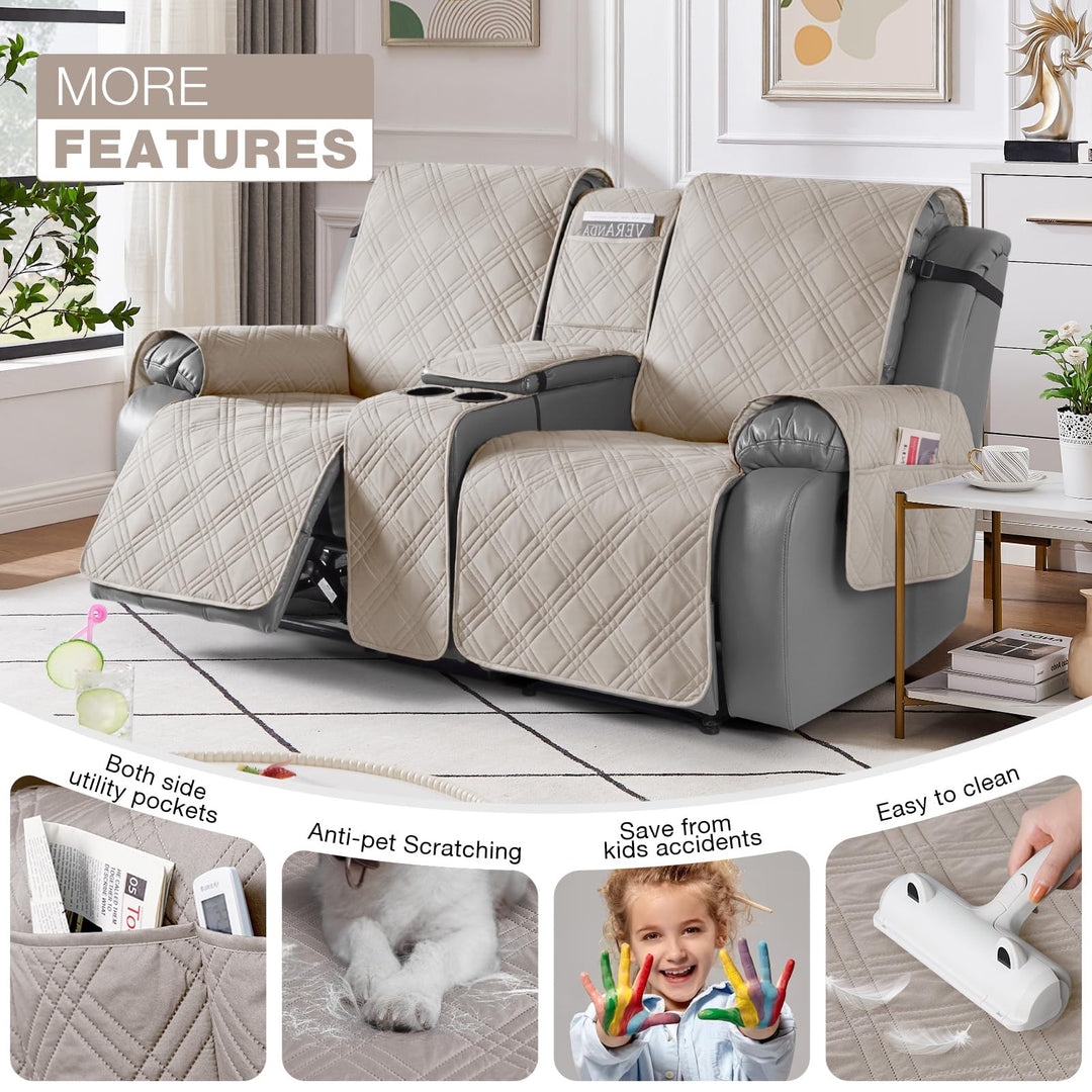 TAOCOCO Loveseat Recliner Cover with Center Console, 10