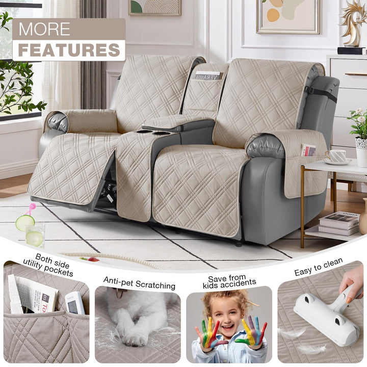 TAOCOCO Loveseat Recliner Cover with Center Console, 10