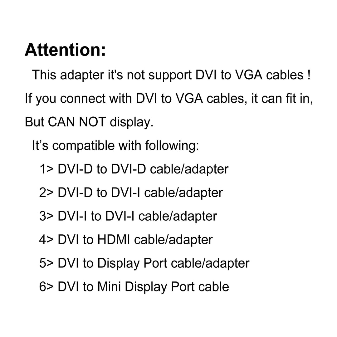 DVI-D Male to DVI-I Female Port Saver Adapter Compact Size Gold Plated
