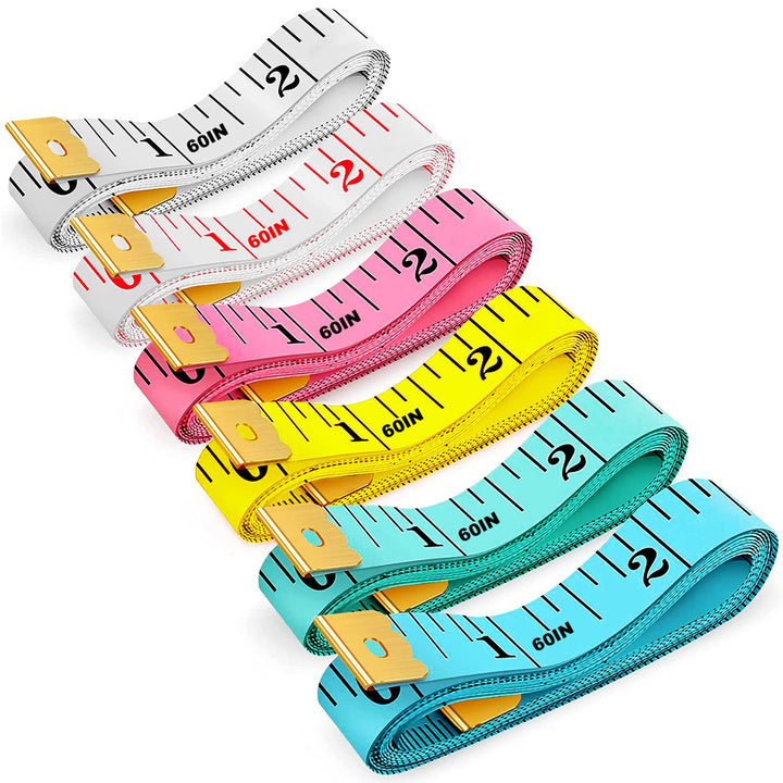 6 Pack Soft Tape Measure Measuring Tape for Body Double Scale Small Fabric Sewing Tailor Cloth Waist Pink Measuring Tape Measure for Body Measurements Weight Loss, 150cm/60inch
