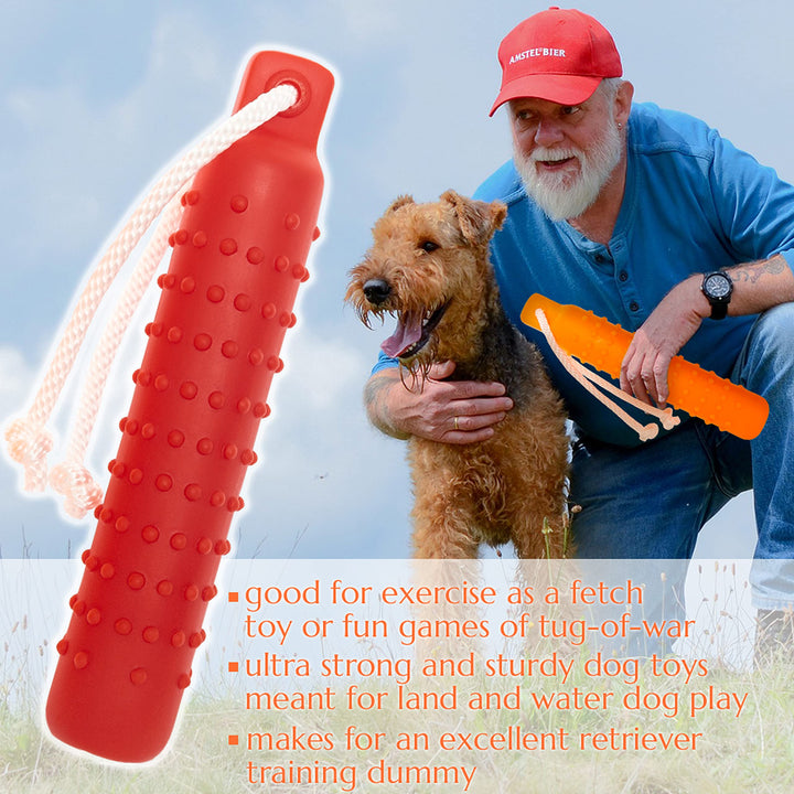 Dog Float Toy - Interactive Training Bumper &amp; Fetching Retrieving Dog Water Toys Dummy Outdoor - Lightweight for Float on The Water Pool Fetch Rope Pet Toys for Small, Medium, Large Dogs