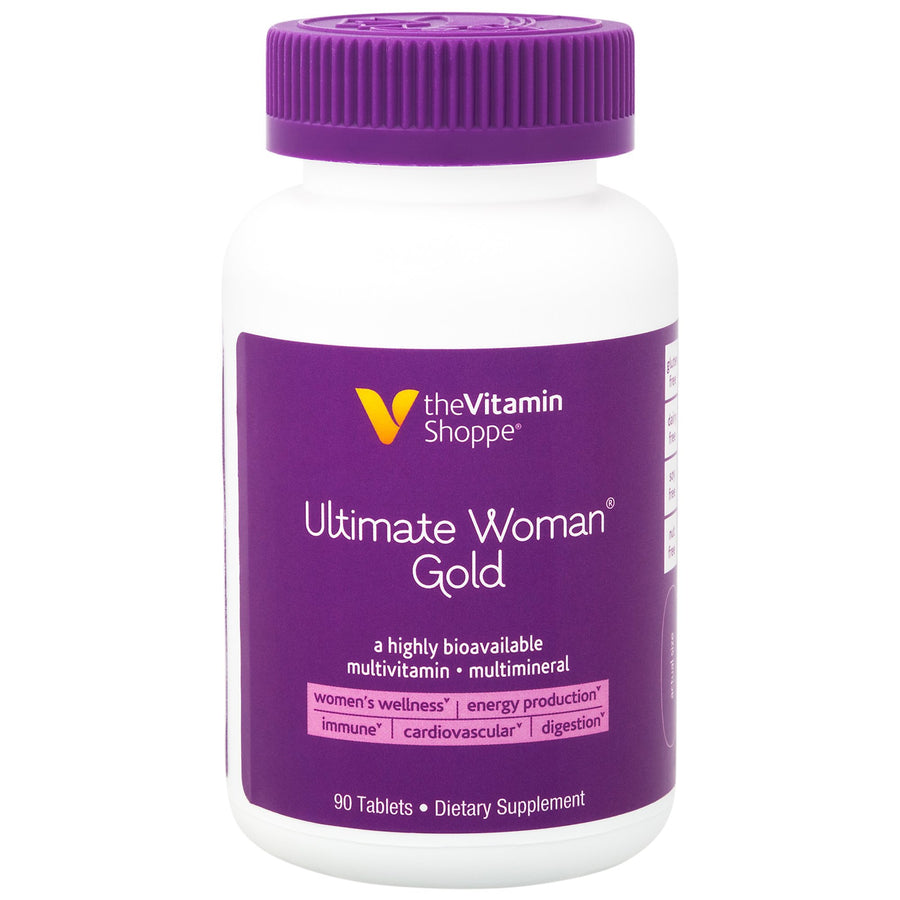 Ultimate Woman Gold Multivitamin - with Iron, B Vitamins & Vitamin D3 and More to Support Energy Production, Bone & Immune Health - Gluten Free Multi-Mineral (90 Tablets)