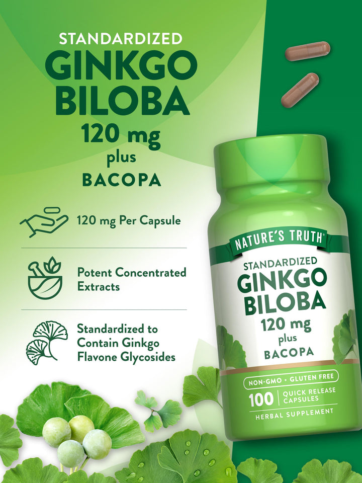 Nature&#39;s Truth Ginkgo Biloba 120mg | Plus Bacop