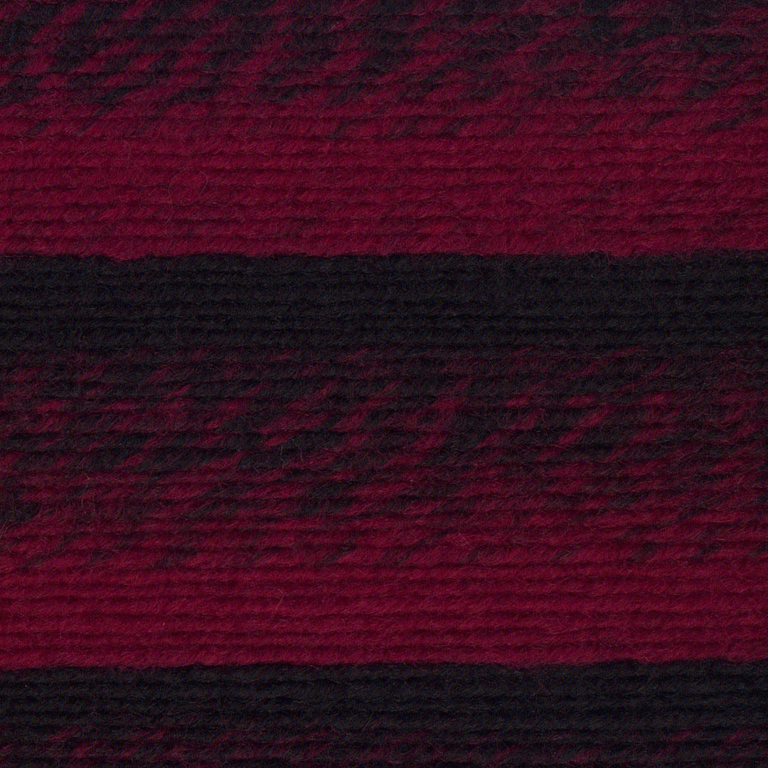 (1 Skein) Scarfie Bulky Yarn, Cranberry/Black