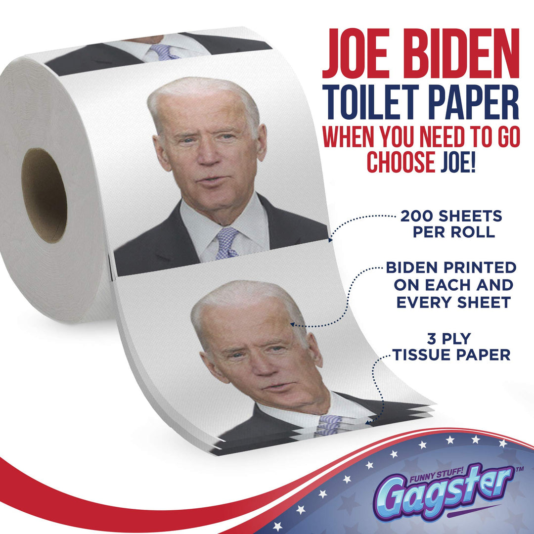 Joe Biden Funny Political Toilet Paper Roll by Gagster 