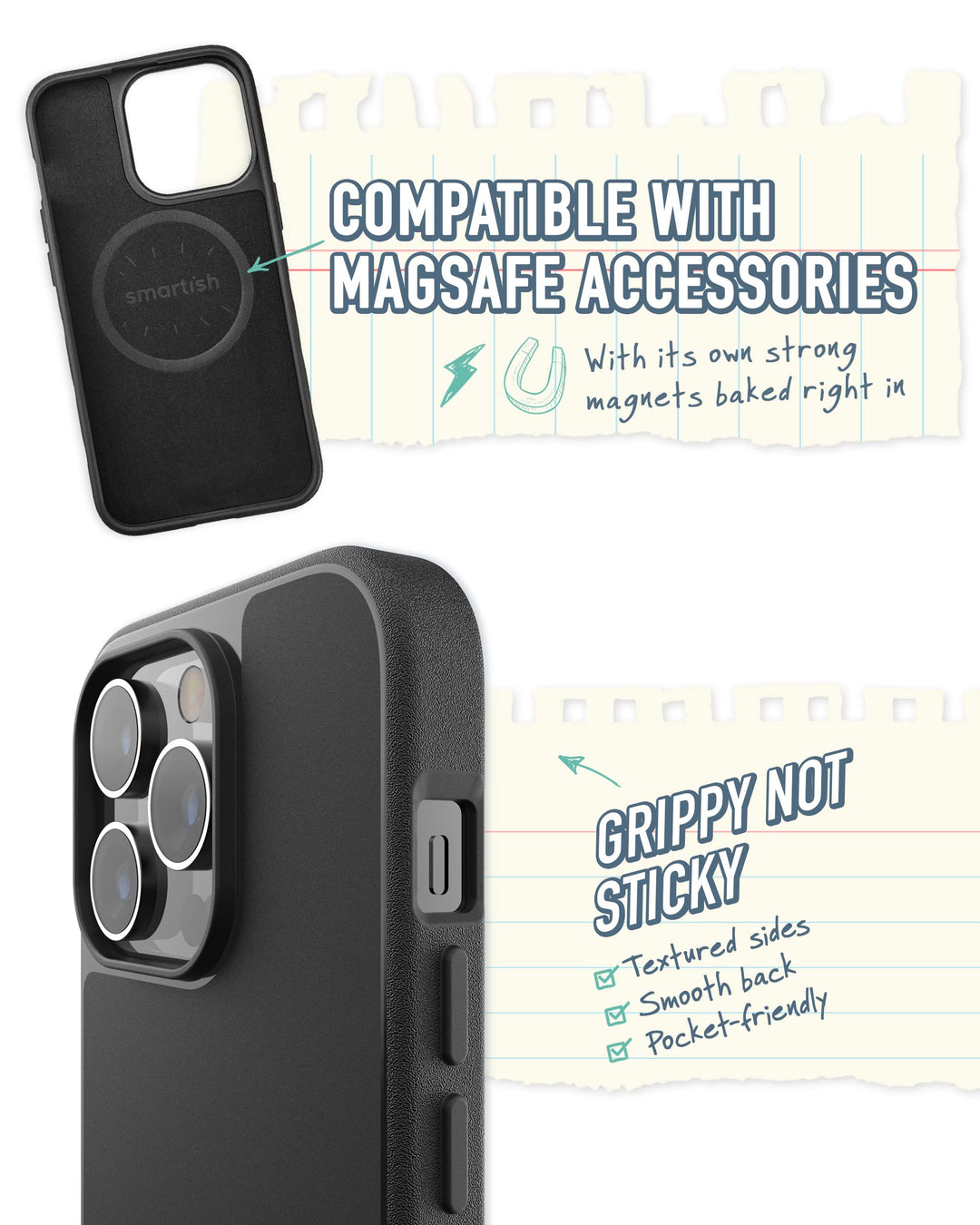 Smartish® iPhone 14 Pro Magnetic Case - Gripmunk Compat