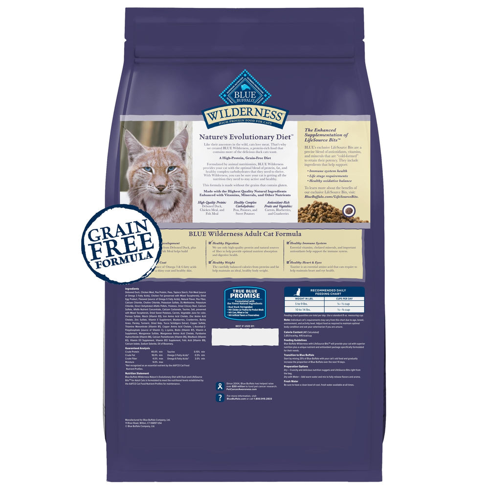 Wilderness Nature's Evolutionary Diet High-Protein, Grain-Free Natural Dry Food for Adult Cats, Chicken, 6-lb. Bag