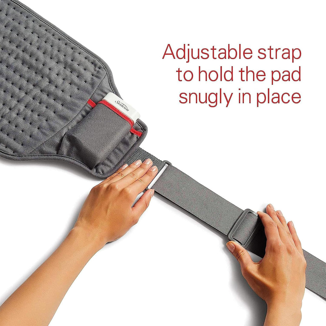 Cordless Heating Pad, Rechargeable, Portable, 9.5 x 12, Pain Relief for Back, Shoulder, and Cramps, Slate Grey