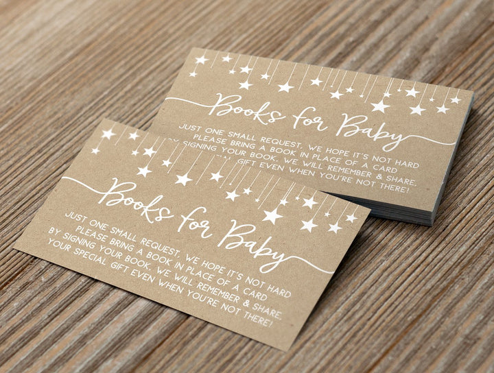 Bring a Book Insert Cards for Baby Shower | Set of 25 | Books for Baby Insert Card | Baby Shower Games, Activities, and Ideas