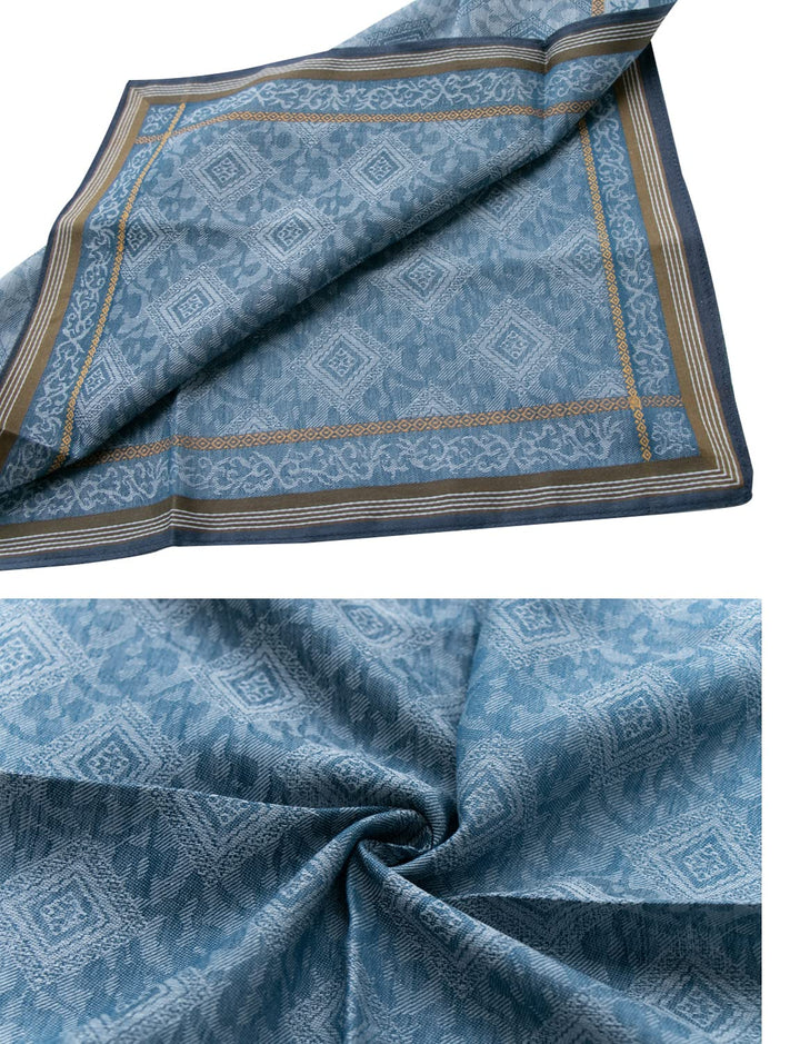 Mens Soft Cotton Handkerchiefs Old-fashioned Jacquard Pattern Assorted Pack 9PCS