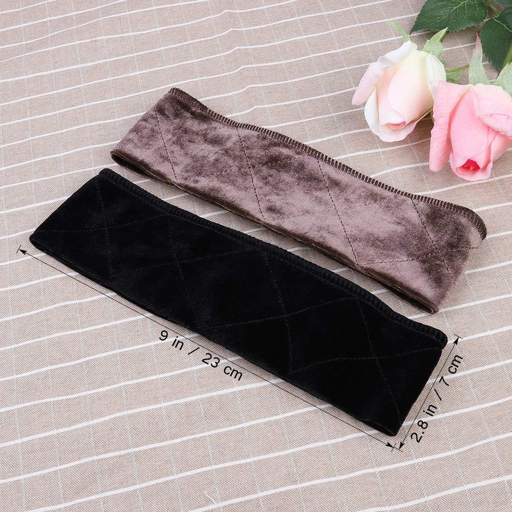 sansheng 3PCS Wig Grip Flexible Velvet Headband Scarf H