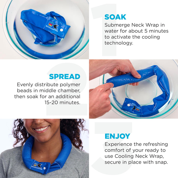 KOOLGATOR Evaporative Cooling Neck Wrap - Keep Cool in 