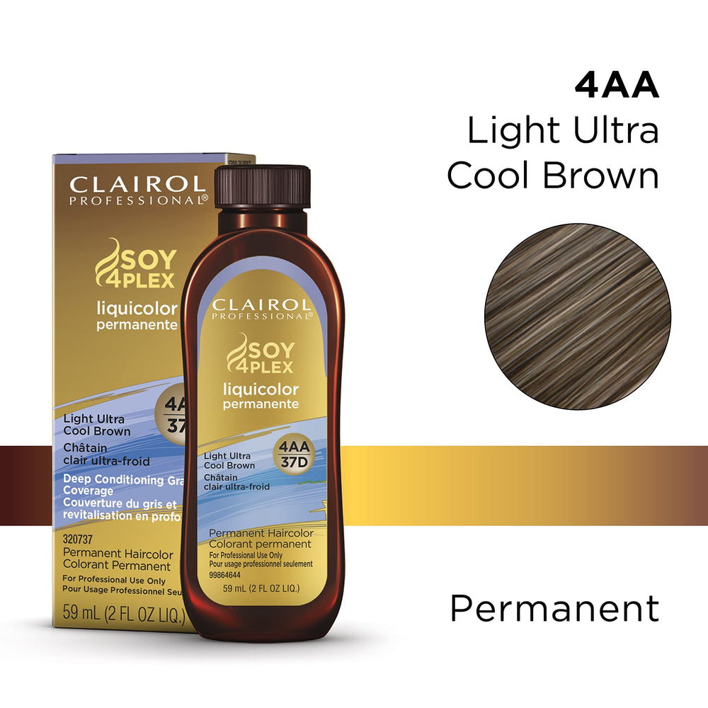 Permanent Liquicolor for Hair, 4aa Med Ultra Cool Brown, 2 oz.