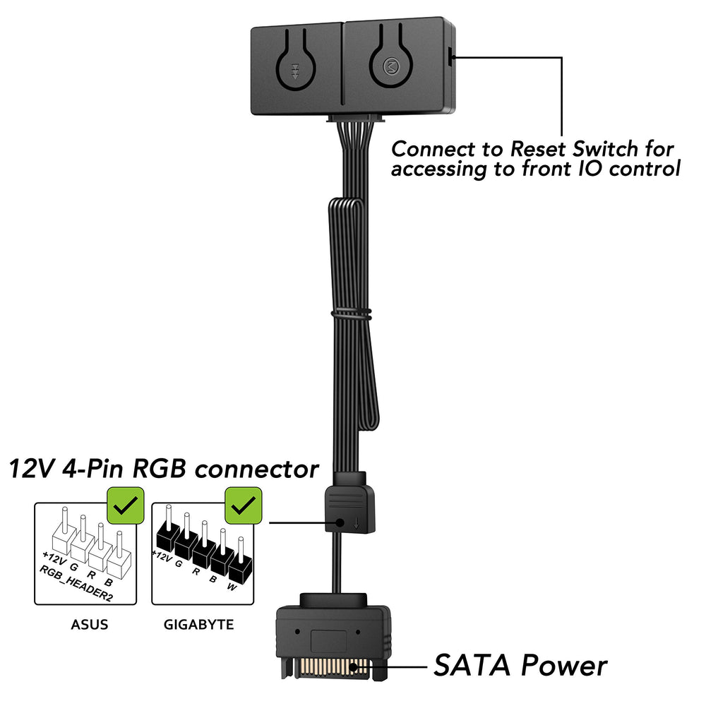 EZDIY-FAB 12V to 5V RGB Converter, 3-Way Splitter, SATA