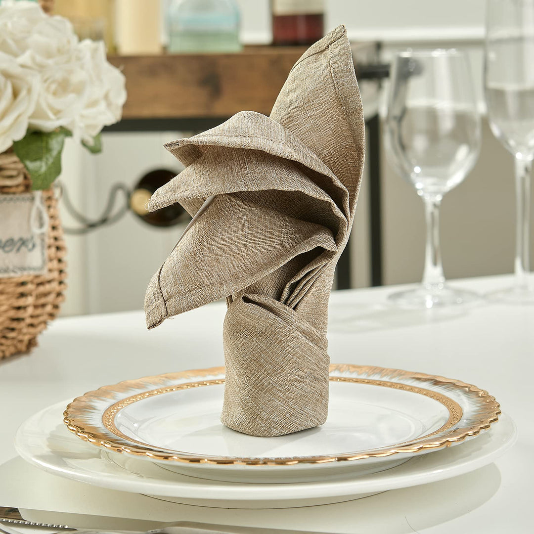 Mebakuk Cloth Napkins Set of 12, Premium 17 x 17 Inch S