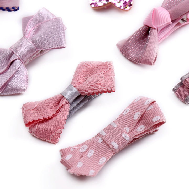 Boutique Baby Girls Toddler Hair Bow Clips Barrettes with Hair Bows Holder, Pink A, 1 Count (Pack of 1)