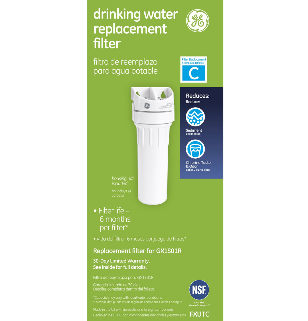 GE FXUTC Drinking Water System Replacement Filter
