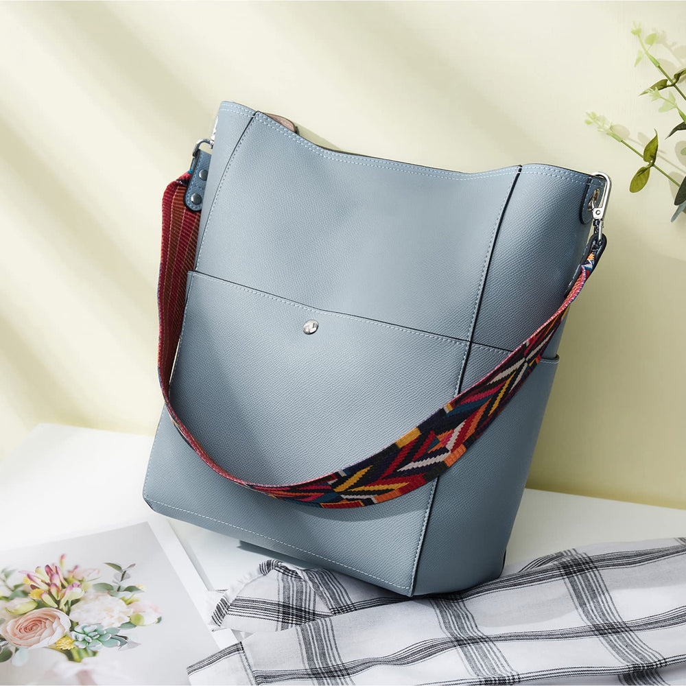 Handbags for Women Leather Hobo Bags Designer Shoulder Bucket Crossbody PurseBlue