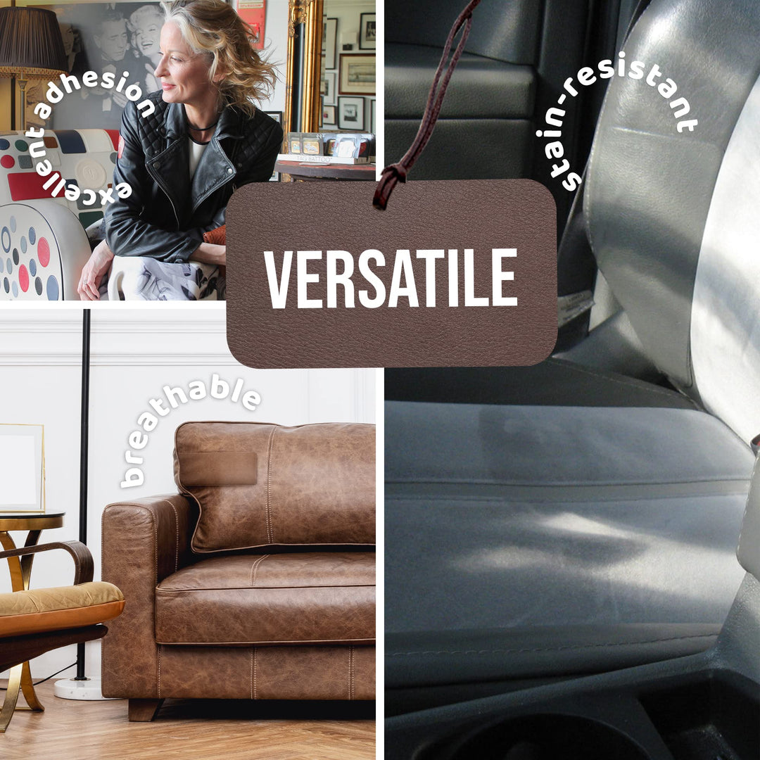 MastaPlasta Self-Adhesvie Premium Leather Repair Patch - Beige 8 x 4 (20 x 10 cm). Instant Upholstery-Quality Patch for Sofas, Car Interiors, Bags, Vinyl &amp; More