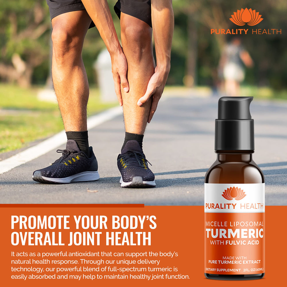 Liquid Turmeric Supplement, Fulvic Acid, Support Joint Health, Liposomal Enhanced Absorption, Vegan, Month Supply