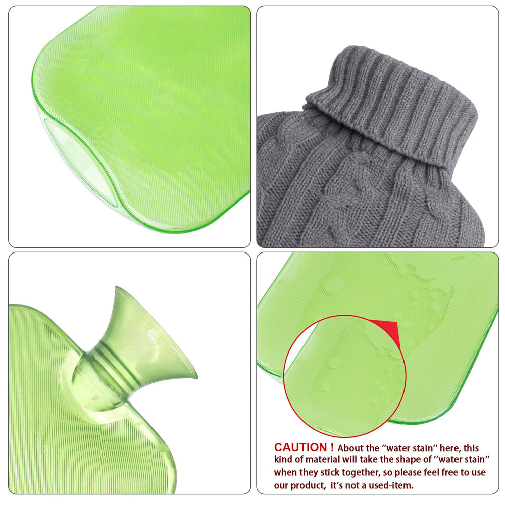 Attmu Premium Classic Rubber Hot Water Bottle, Transpar