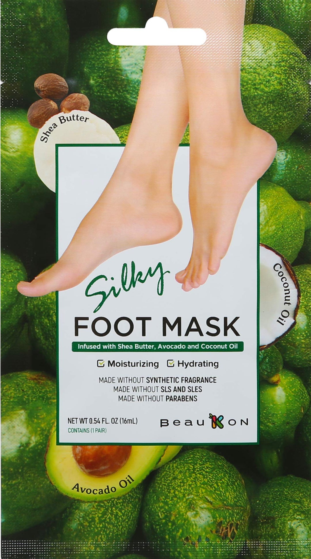 Silky Foot Mask, Moisturizing &amp; Hydrating, Made Without Synthetic Fragrance, SLS, Sles, Parabens