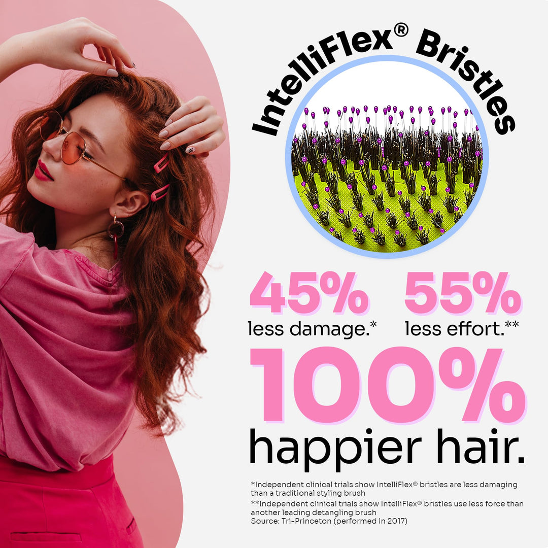 Shine Enhancer Hair Brush, Purple - Exclusive Ultra-soft IntelliFlex Bristles - Natural Boar Bristles Leave Hair Shiny And Smooth For All Hair Types - For Women, Men, Wet And Dry Hair