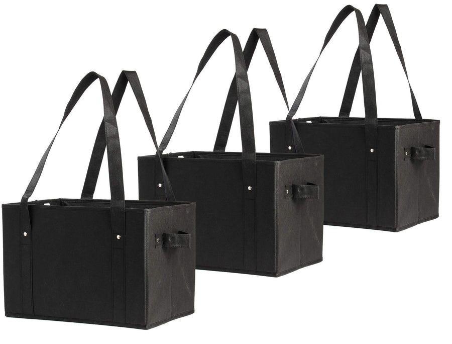 Reusable Grocery Bags Set Shopping Box Tote with Reinforced Bottom Heavy Duty Premium Collapsible Foldable Storage Boxes Eco Friendly Holiday Berries (Set of 3)