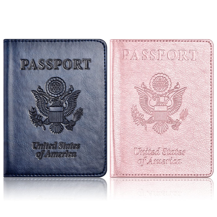 2Pack Passport Holder Wallet Cover Case, Travel Essentials for Women and Men