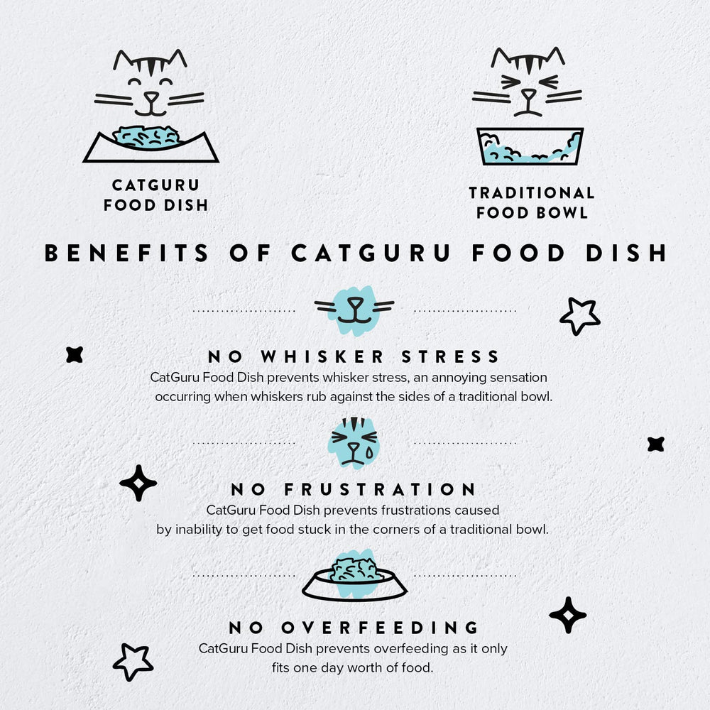 Cat Bowls, Whisker Friendly Cat Food Bowl for Indoor Cats, Reliefs Whisker Fatigue, Wide Pet Bowl, Non Slip Pet Feeding Bowls, Shallow Kitten Dish (Set of 2, Marshmallow)