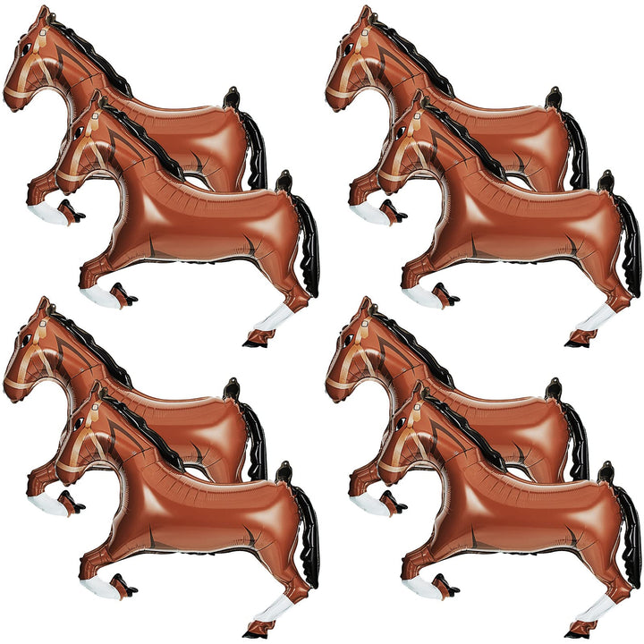 8 Pieces Mini Foil Horse Balloon Brown Horse Shaped Balloon Cowboy Foil Balloon Animal Themed Party Decorations for Birthday Baby Shower Horse Racing Day Party, 20 Inches