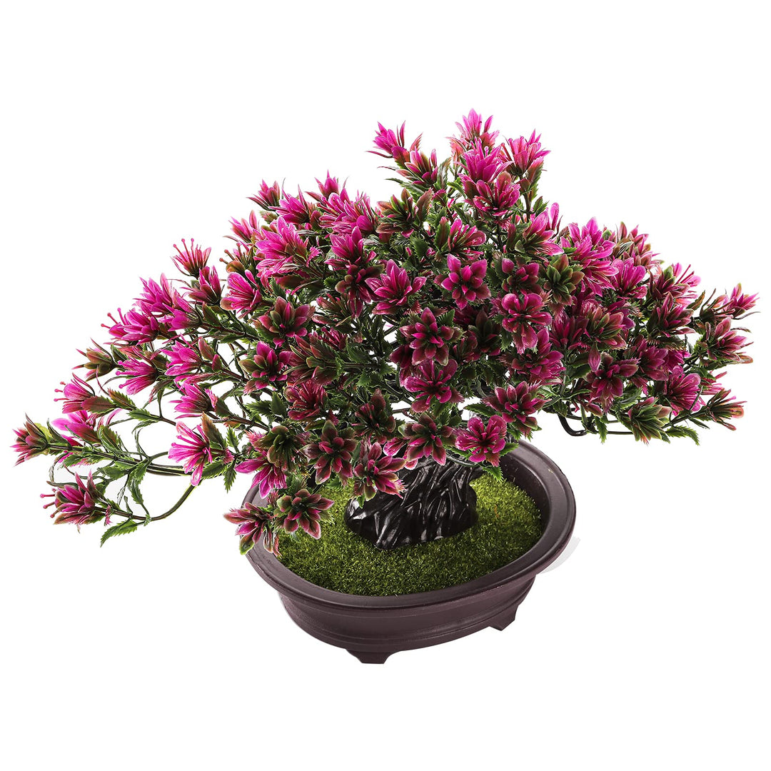2 Pack Artificial Bonsai Tree, Small Fake Plants Decor, Indoor Faux Potted Plant for Living Room Home Table Bathroom Bedroom Office Shelf Farmhouse Decorations, 9.5 Height