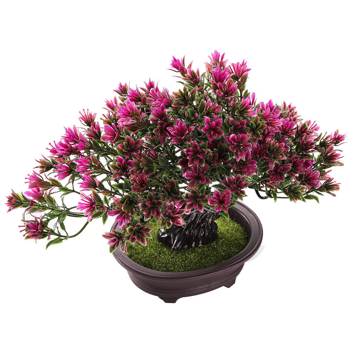 2 Pack Artificial Bonsai Tree, Small Fake Plants Decor, Indoor Faux Potted Plant for Living Room Home Table Bathroom Bedroom Office Shelf Farmhouse Decorations, 9.5 Height
