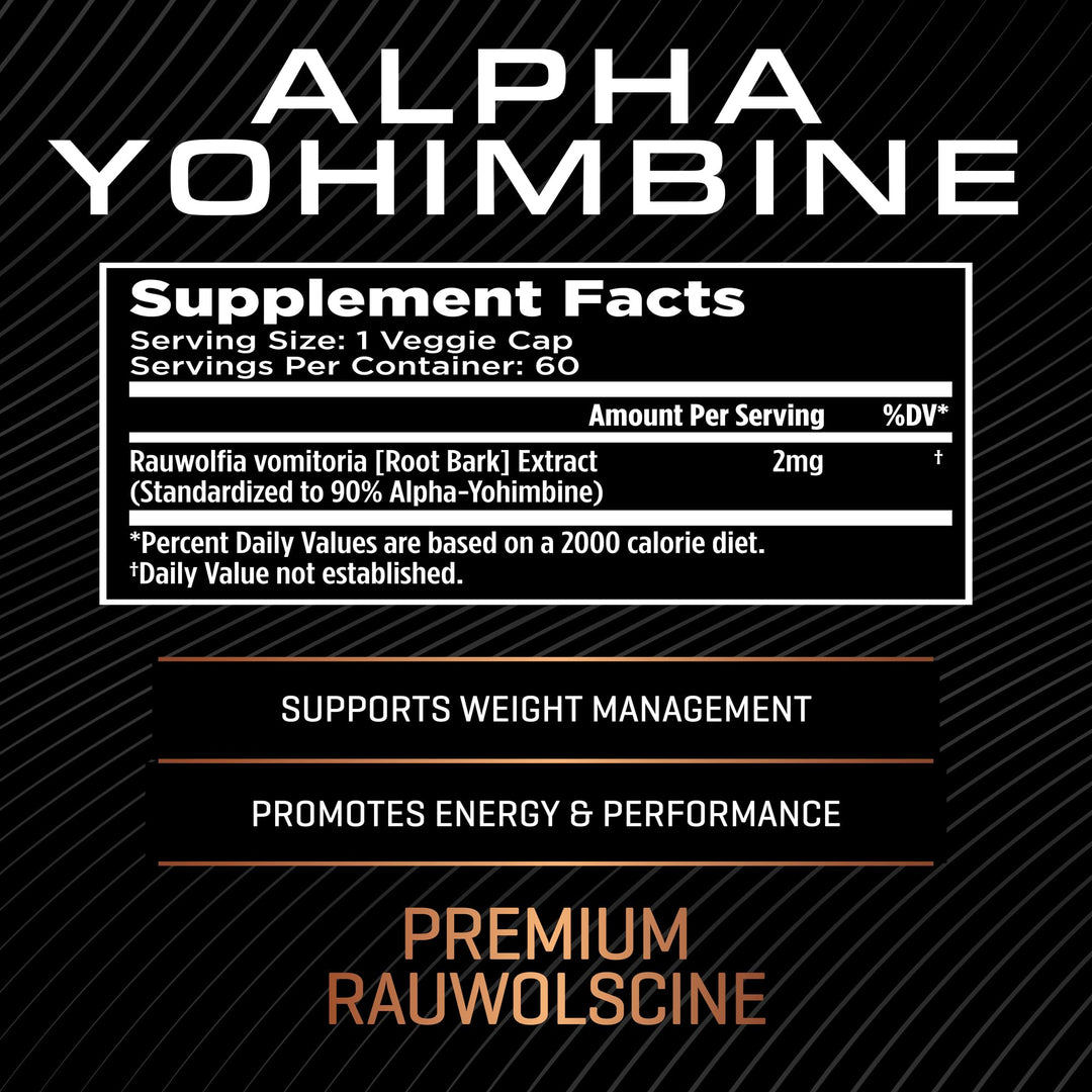 Alpha Yohimbine – Yohimbe Bark Fat Burner, Weight Loss Pills That Work Fast - 3rd Party Tested for Purity and Potency, 60 capsules by RAW Synergies