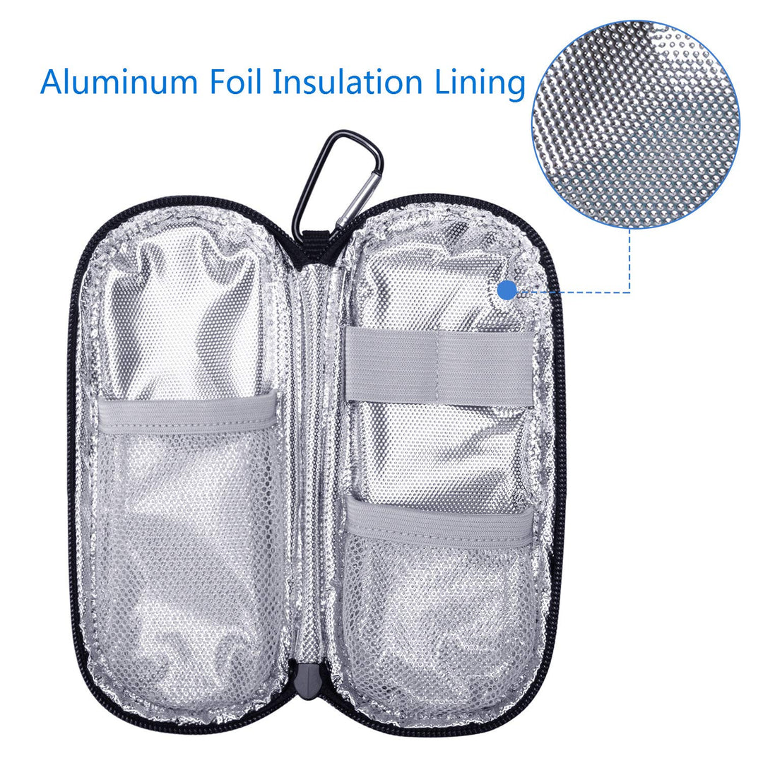 Yarwo Insulin Cooler Travel Case, Diabetic Medication Organizer with 2 TSA Approved Ice Packs for Insulin Pens and Other Diabetic Supplies, Gray