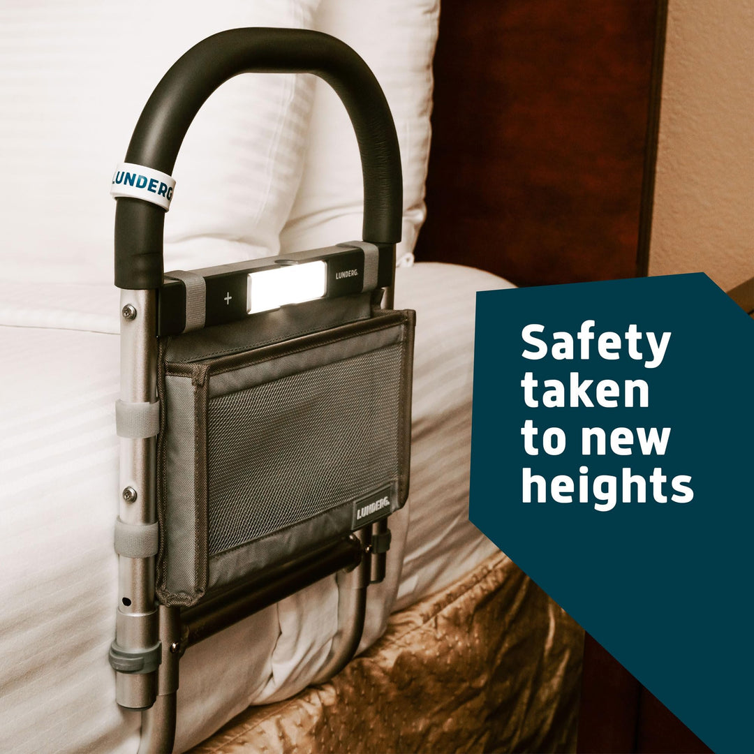 Bed Rails for Elderly Adults Safety - with Motion Light &amp; Storage Pocket - Railings for Seniors &amp; Surgery Patients - The Bed Cane Fits Any Bed &amp; Makes Getting in &amp; Out of Bed Much Easier