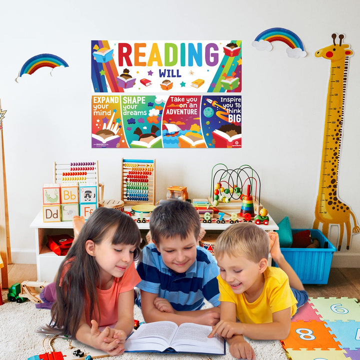 Sproutbrite Classroom Decorations - Reading Banner and 