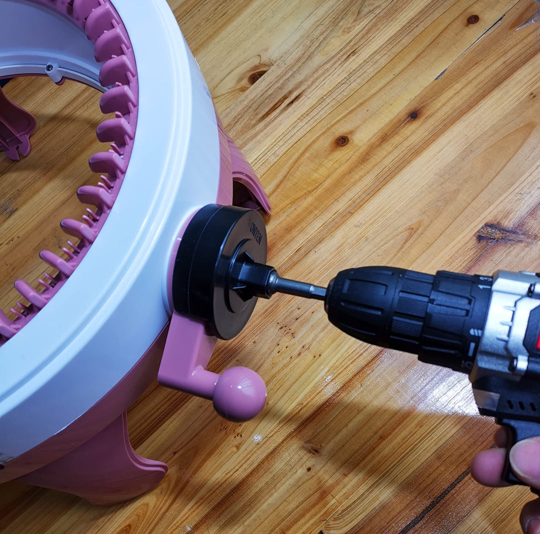 Power Adapter Compatible With Sentro Knitting Machine,Crank Handle Adapter For Knitting,Adapter With Hex Steel Bit Compatible With Sentro 48/40/22 and Jamit,Screwdriver Attachment for Knitting (Black)