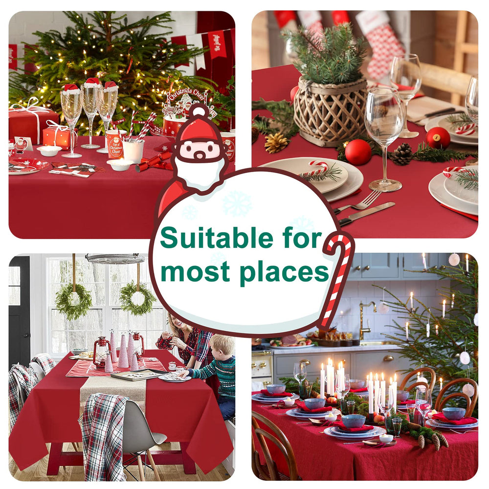 Hiasan Red Tablecloth Rectangle - Wrinkle Resistant and