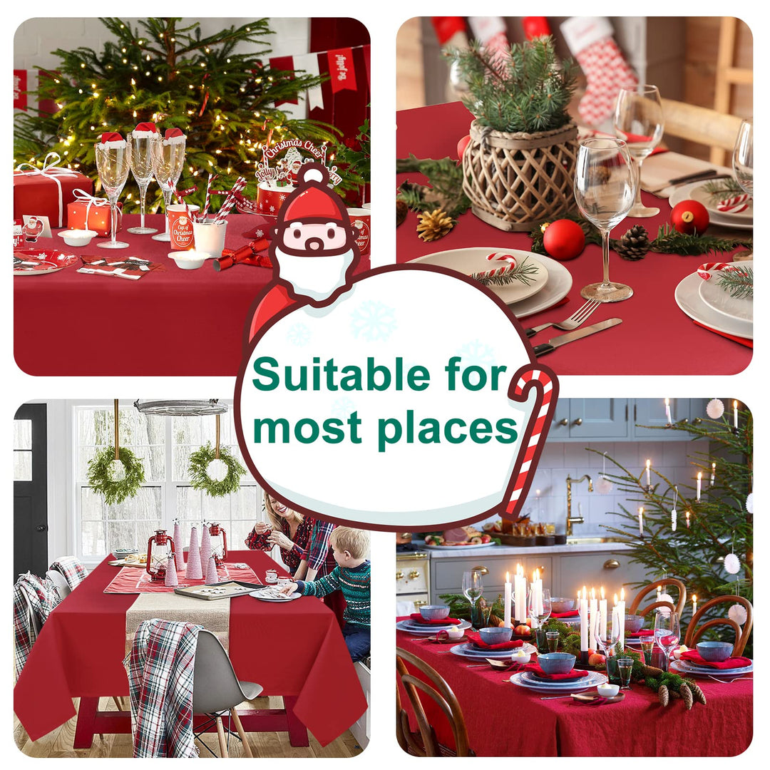 Hiasan Red Tablecloth Rectangle - Wrinkle Resistant and