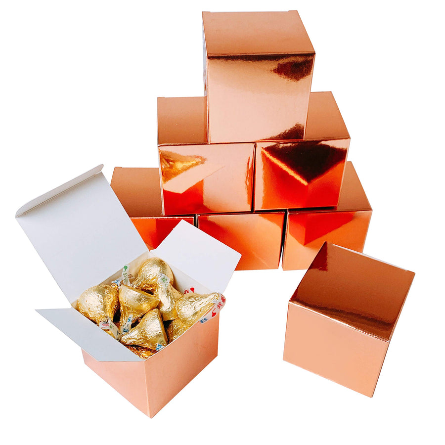 Rose Gold Party Favors Boxes - Small Candy Treat Gift B